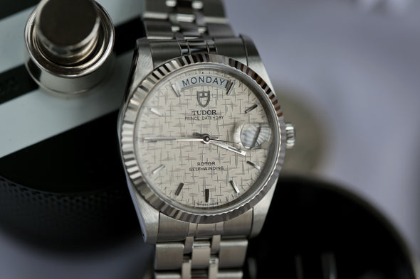 Tudor Prince Date-Day 76214 Linen dial watch Full-Set