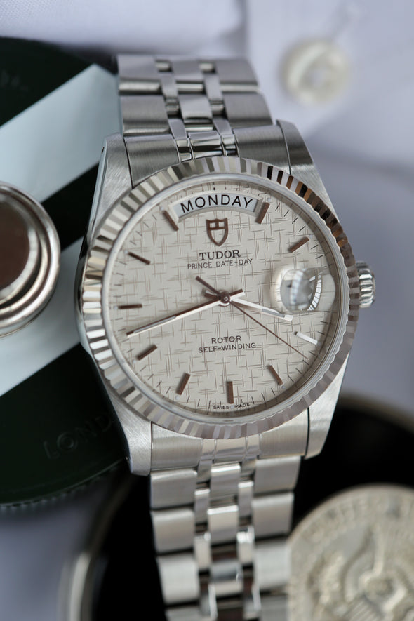 Tudor Prince Date-Day 76214 Linen dial watch Full-Set