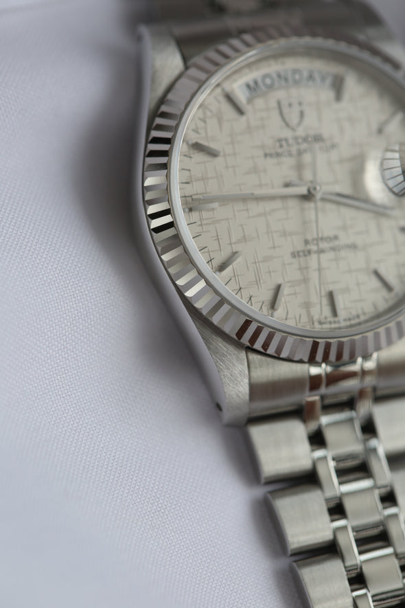 Tudor Prince Date-Day 76214 Linen dial watch Full-Set