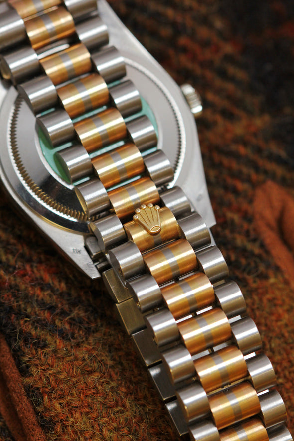 Rolex Oyster Perpetual Day-Date Champagne Diamonds Dial Watch
