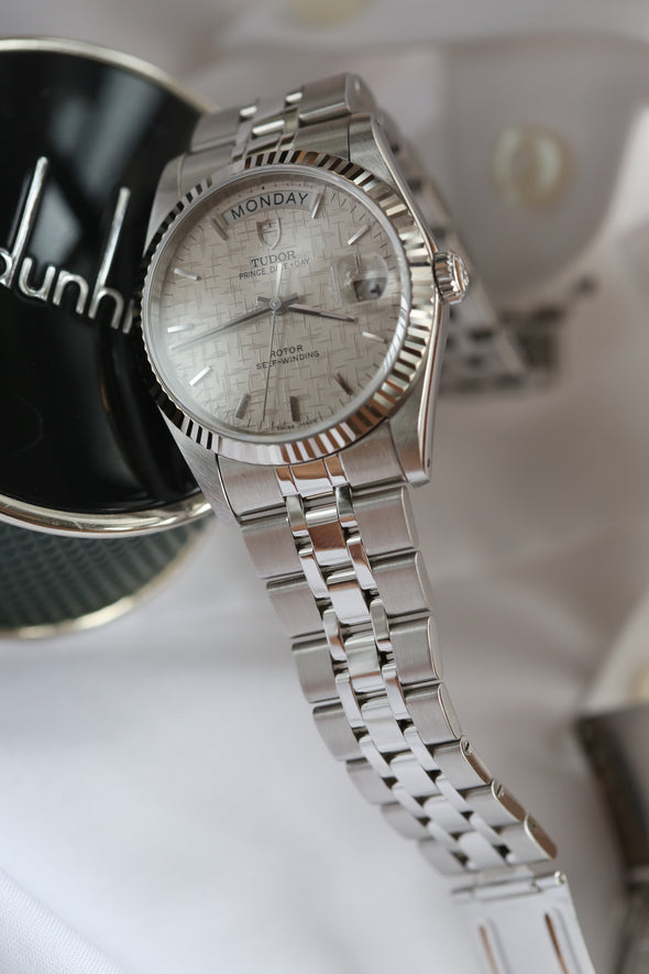 Tudor Prince Date-Day 76214 Linen dial watch Full-Set