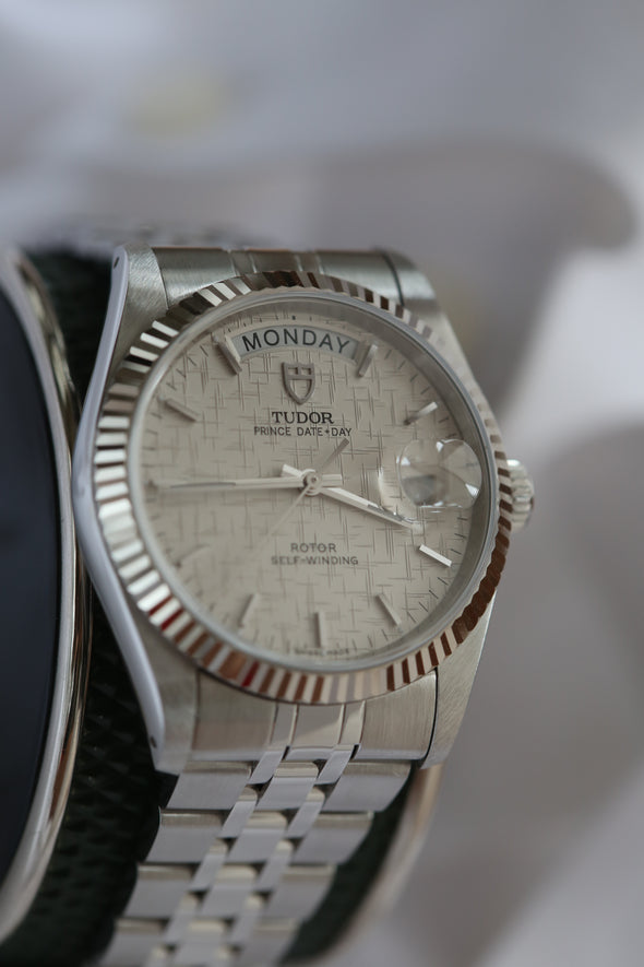 Tudor Prince Date-Day 76214 Linen dial watch Full-Set