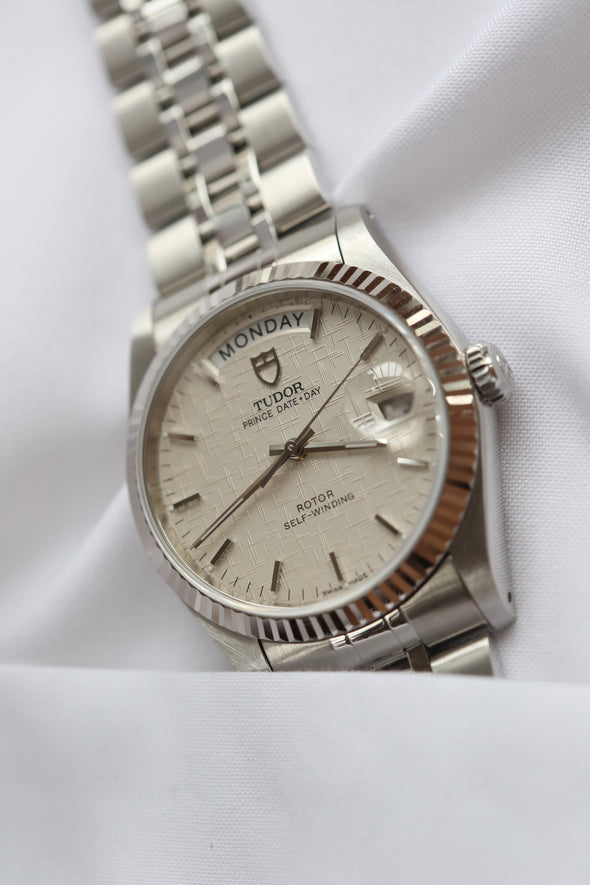 Tudor Prince Date-Day 76214 Linen dial watch Full-Set