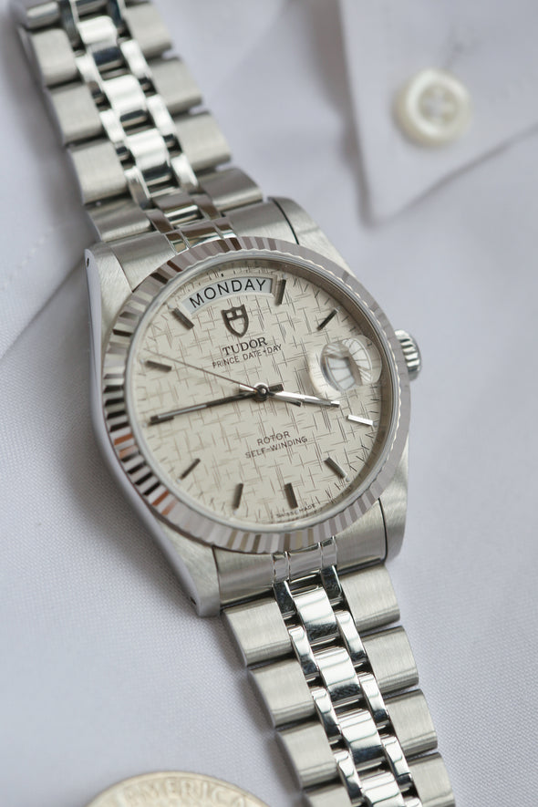Tudor Prince Date-Day 76214 Linen dial watch Full-Set