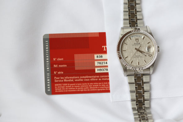 Tudor Prince Date-Day 76214 Linen dial watch Full-Set
