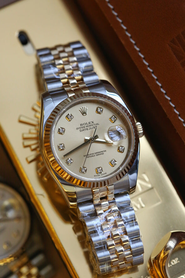 Rolex Datejust 36 Champagne and Diamond dial Ref: 116233