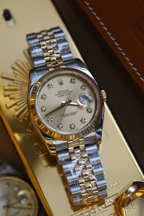Rolex Datejust 36 Champagne and Diamond dial Ref: 116233