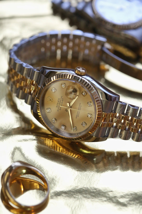 Rolex Datejust 36 Champagne and Diamond dial Ref: 116233