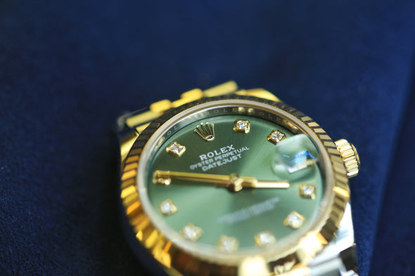 Rolex Datejust 31 Olive Green Diamond Dial Full-Set