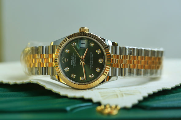 Rolex Datejust 31 Olive Green Diamond Dial Full-Set
