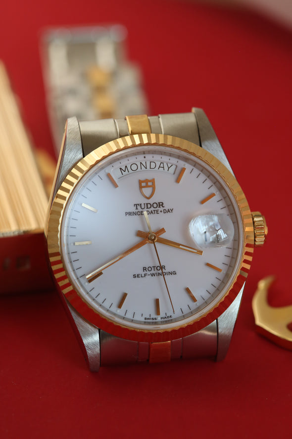 Tudor Prince Date-Day 76213 White Dial NOS