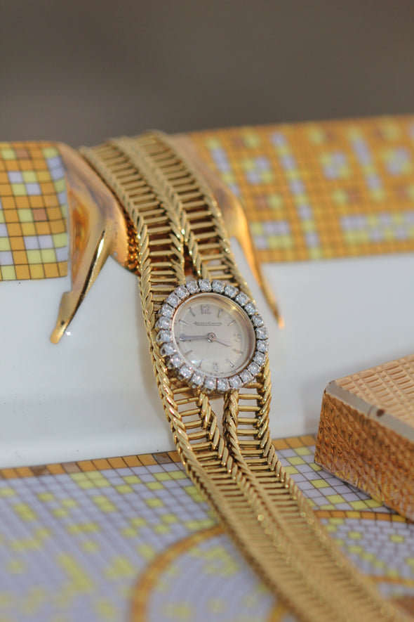 Jeager-LeCoultre 18 Karat Gold vintage ladies bracelet watch Circa 1950s