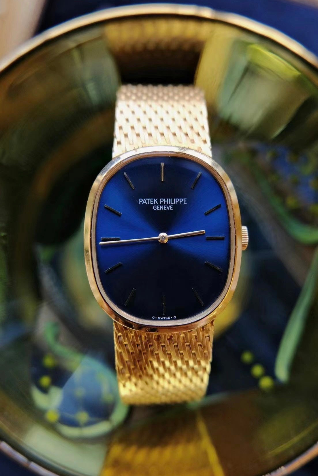 Patek Philippe Blue Dial Golden Ellipse Mayfair Watch
