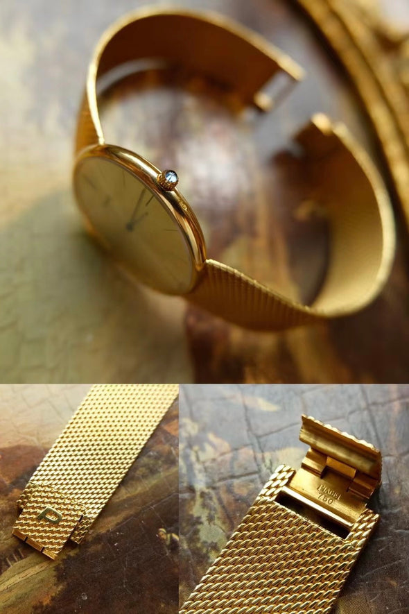 Piaget Classic 18k Gold Sunburst Dial Watch