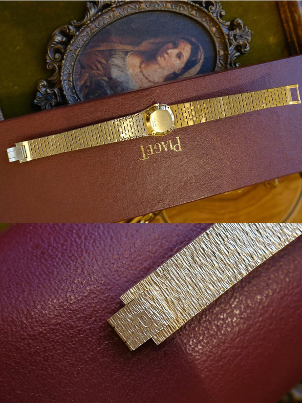 Piaget Yellow gold and diamond-set bracelet watch with onyx dial, Circa 1980