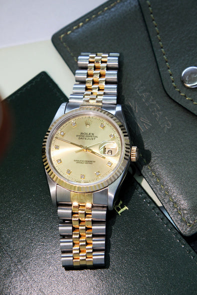 Rolex 16233 Champagne Diamonds Dial Watch