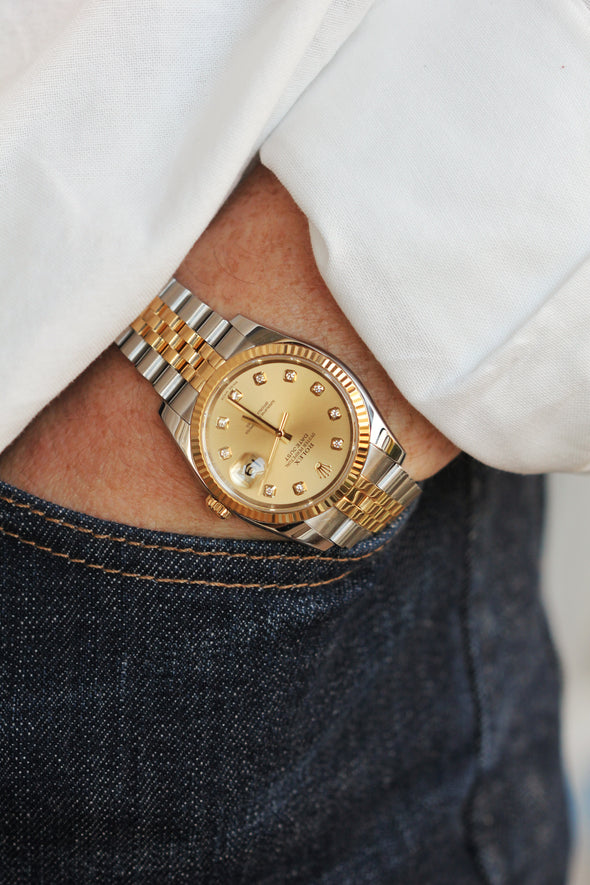 Rolex Datejust 36 Champagne and Diamond dial Ref: 116233