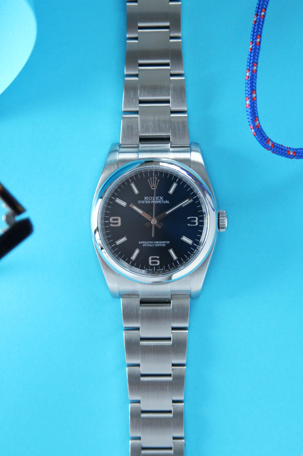 Rolex Oyster Perpetual Rare Blue Dial 36mm watch with Full-Set