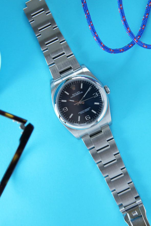 Rolex Oyster Perpetual Rare Blue Dial 36mm watch with Full-Set