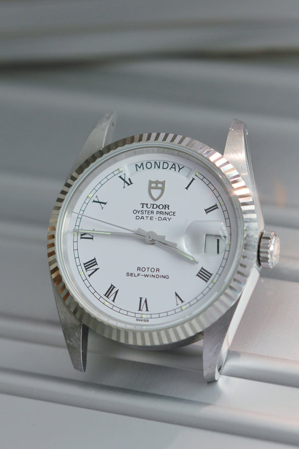 Tudor Prince Date-Day Vintage White Buckley Dial Watch