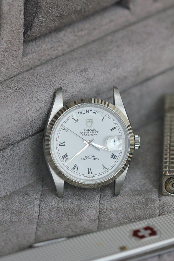 Tudor Prince Date-Day Vintage White Buckley Dial Watch