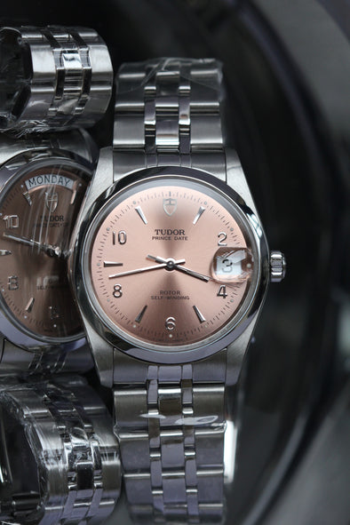 Tudor Prince Date-Day 74200 rare Salmon pink 2-4-6-8-10 dial Watch