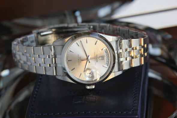 Tudor Prince Date-Day 76200 Silver Sunburst Dial watch New Old Stock