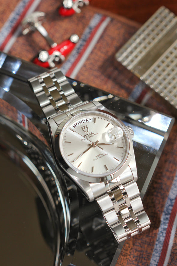 Tudor Prince Date-Day 76200 Silver Sunburst dial Watch