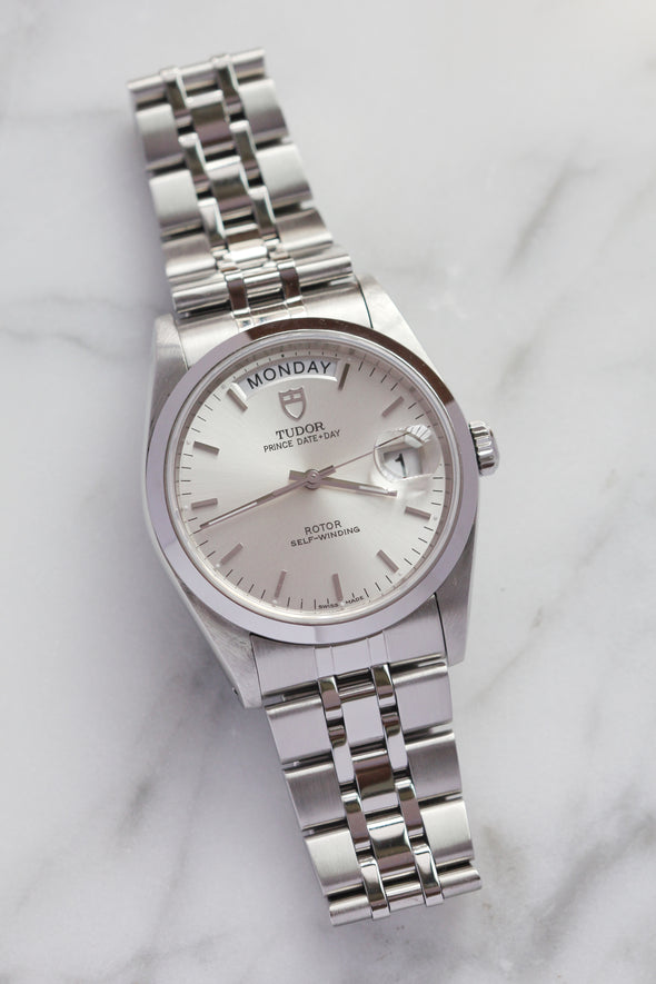 Tudor Prince Date-Day 76200 Silver Sunburst dial Watch