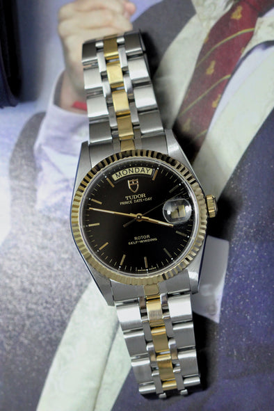 Tudor Prince Date-Day 76213 Automatic Black Dial Watch