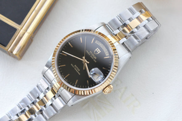 Tudor Prince Date-Day 76213 Automatic Black Dial Watch