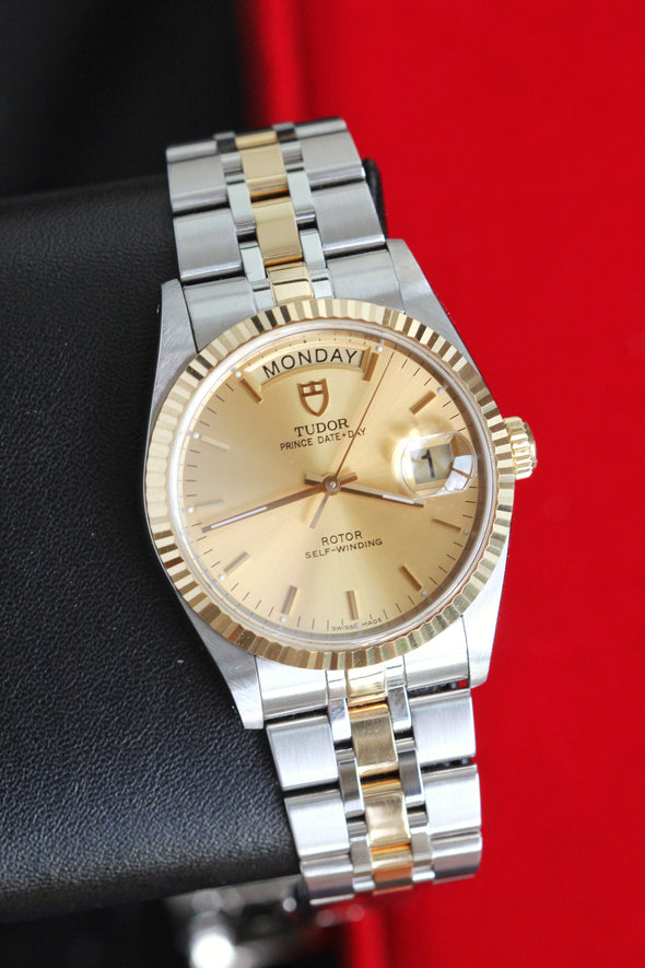 Tudor Prince Date-Day 76213 Automatic Champagne Dial Stick watch