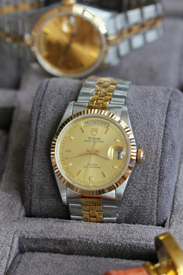 Tudor Prince Date-Day 76213 Vintage Diamonds Dial watch