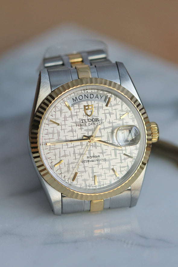 Tudor Prince Date-Day 76213 White Linen Dial watch 2016 Full-Set