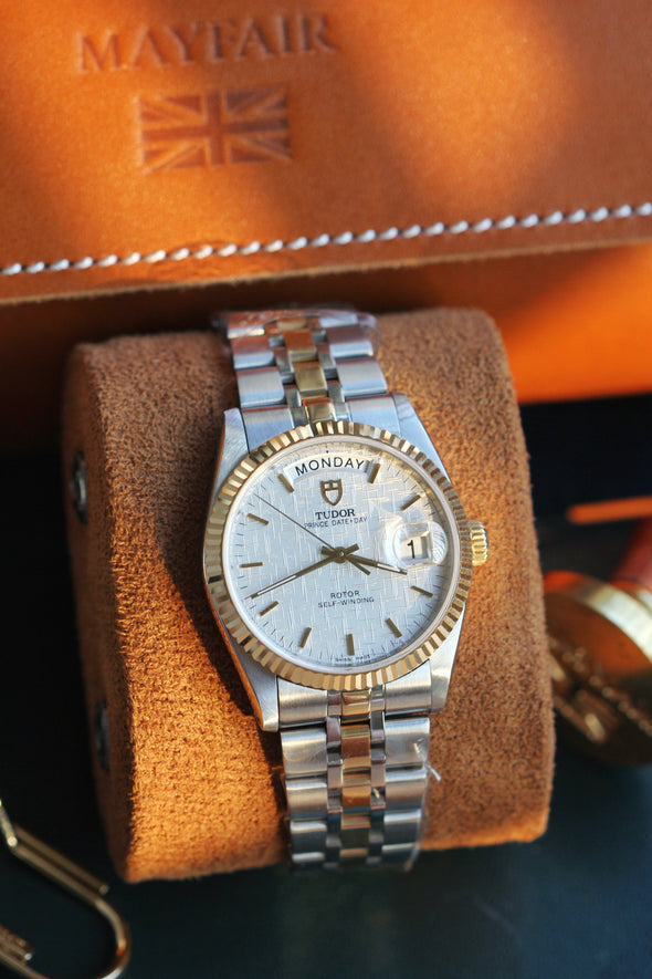 Tudor Prince Date-Day 76213 White Linen Dial watch 2016 Full-Set