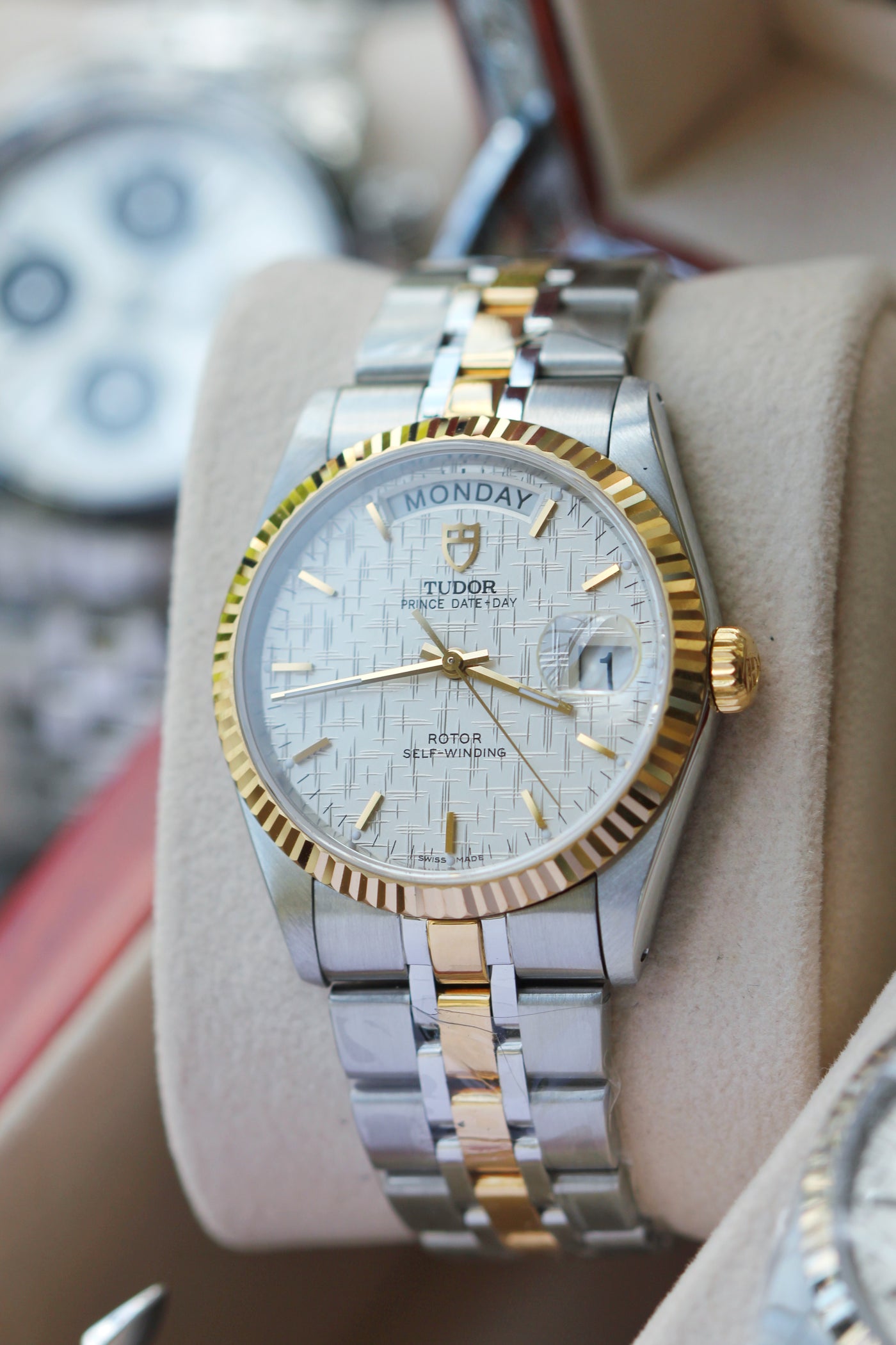 Tudor Prince Date Day 76213 White Linen Dial watch Mayfair Watch