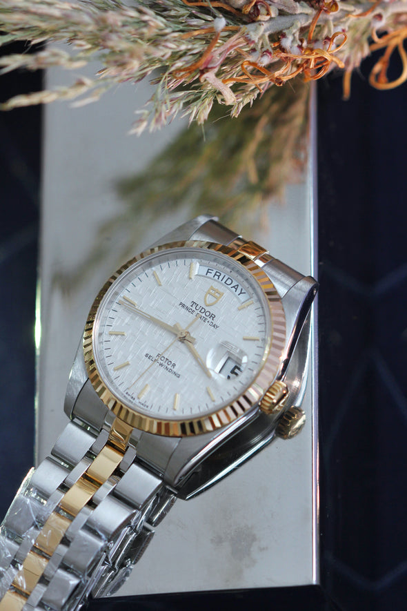 Tudor Prince Date-Day 76213 White Linen Dial watch