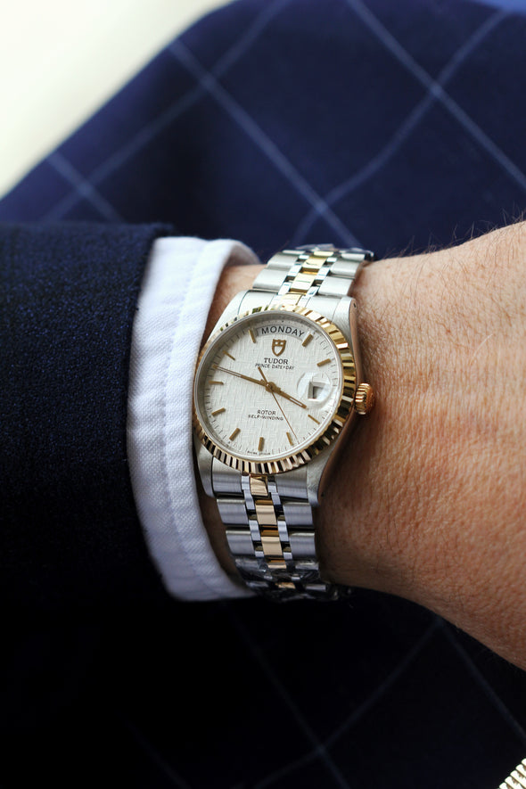 Tudor Prince Date-Day 76213 White Linen Dial watch