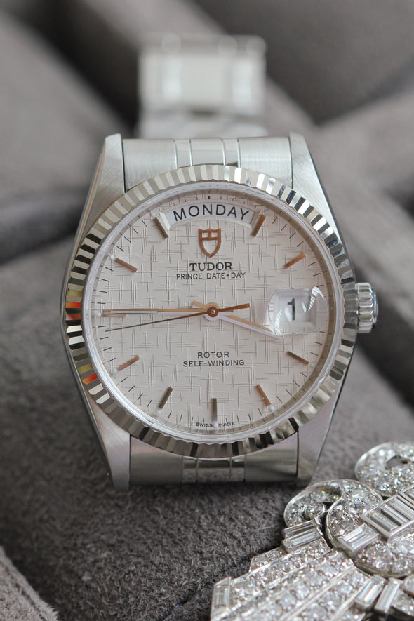 Tudor Prince Date-Day 76214 Automatic Linen dial watch 2011 full-set