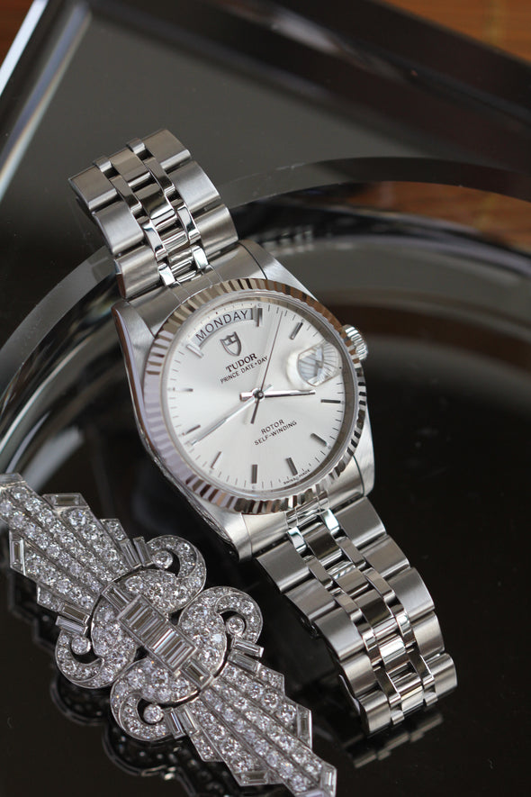 Tudor Prince Date-Day 76214 Sunburst Dial Watch 2015 Full-Set