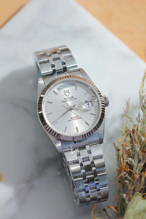 Tudor Prince Date-Day 76214 sunburst dial watch