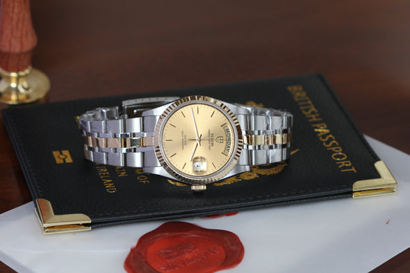 Tudor Prince Date-Day 76213 Automatic Champagne Dial Stick watch 2019 Full-Set