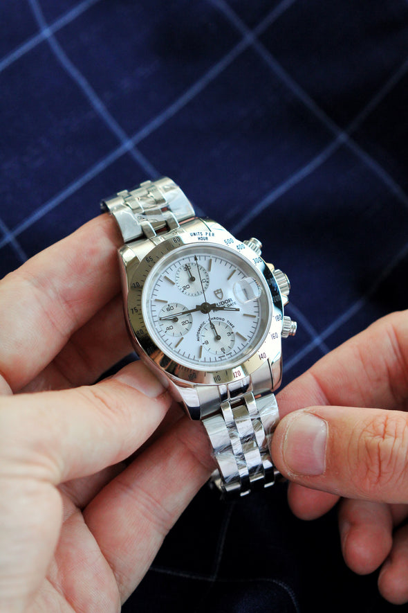 Tudor Prince Date Chronograph 79280 White Dial Watch 2009 Full-Set