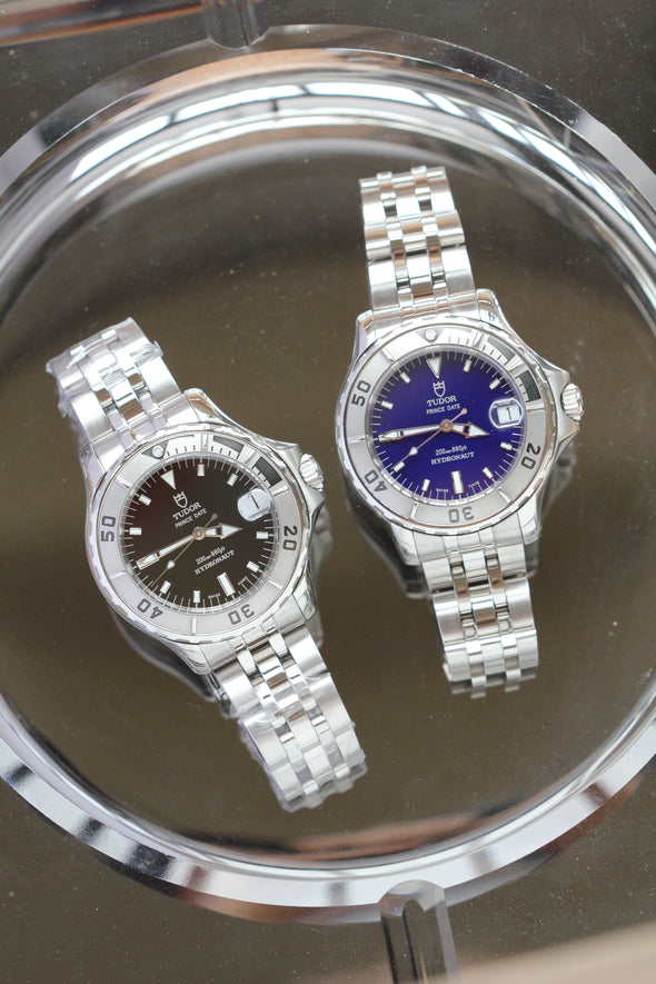 Tudor Prince Date Hydronaut 36mm rare blue dial watch