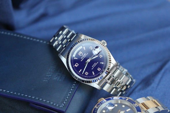 Tudor Prince Day-Date 76214 Rare Blue Arabic Dial Watch