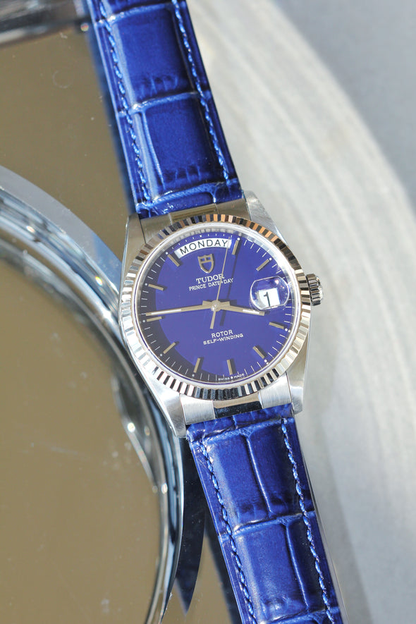Tudor Prince Day-Date 76214 Rare Blue Dial Watch 2021 Full-Set