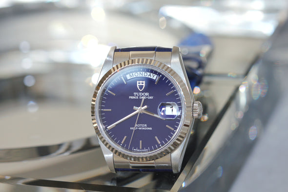 Tudor Prince Day-Date 76214 Rare Blue Dial Watch 2021 Full-Set