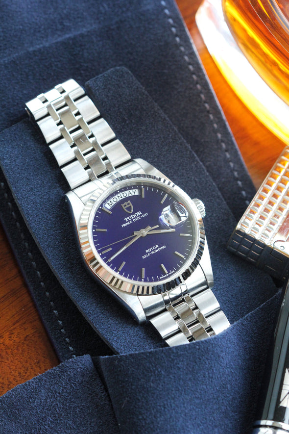 Tudor Prince Day-Date 76214 extra Rare Blue Dial Watch