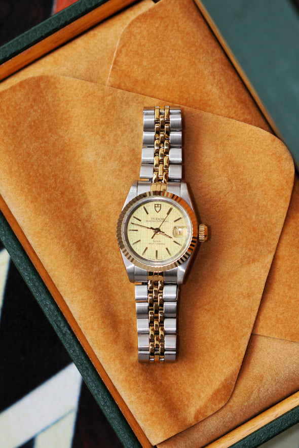 Tudor Princess Gold Linen Dial Ref: 92413 Lady watch
