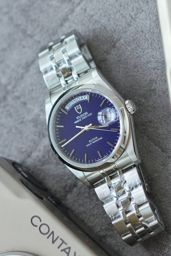 Tudor Rare Prince Date-Day 76200-0008 Blue Dial Watch